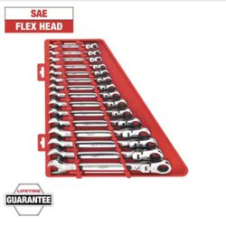 Milwaukee 144-Position Flex-Head Ratcheting Combination Wrench Set SAE (15-Piece