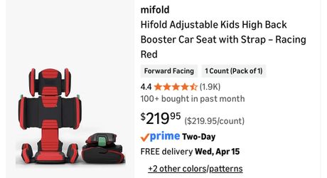 Hi-Fold PORTABLE FOLDABLE child car seat
