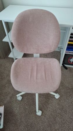 Pink Upholstered Desk Chair / Office Chair – Excellent Condition