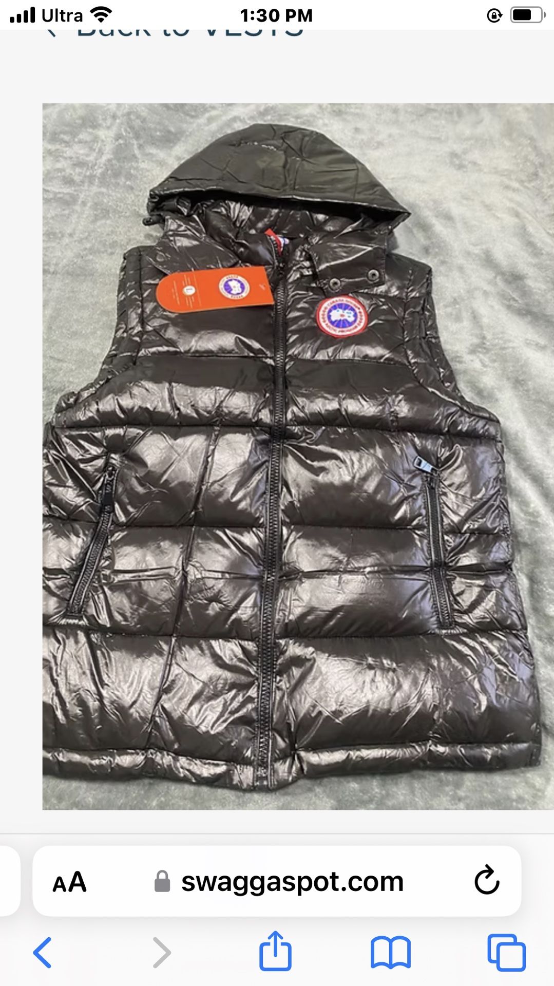 Black Goose Vest. S,m,l