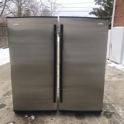 Whirlpool Full Freezer + Full Refrigerator Stainless Steel.