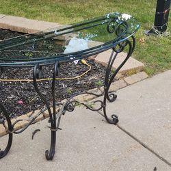 Semi Oval Glass Table 