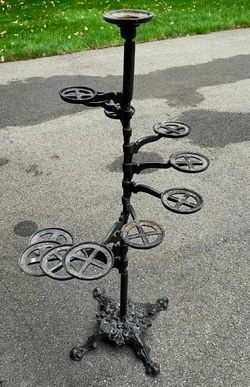Victorian parlor plant stand- 44" tall with 12 arms