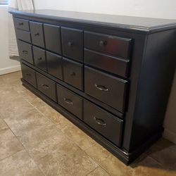 Black 
Solid Wood Long 
Dresser 
63 x 17 x 33