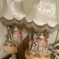 Porcelain Statue With Tables. Italian Famous Maker