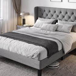 Queen Bed frame With Tufted Headboard 