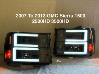 2007 To 2013 GMC Sierra 1(contact info removed)HD 3500HD Black Smoke LED DRL Bar Projector Headlights