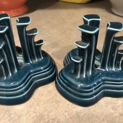 Fiestaware retired Juniper Tripod Candle holders, Set Of 2