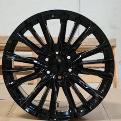 New 22" Wheels Black Replica Rims Fit Escalade V Tahoe YUKON set Of 4