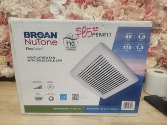 Broan-NuTone
Flex Series 80-110 Selectable CFM, Room Side Installation, Bathroom Ceiling Exhaust Fan,1/1.5-Sone, Energy Star