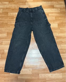 H&M Black denim carpenter pants