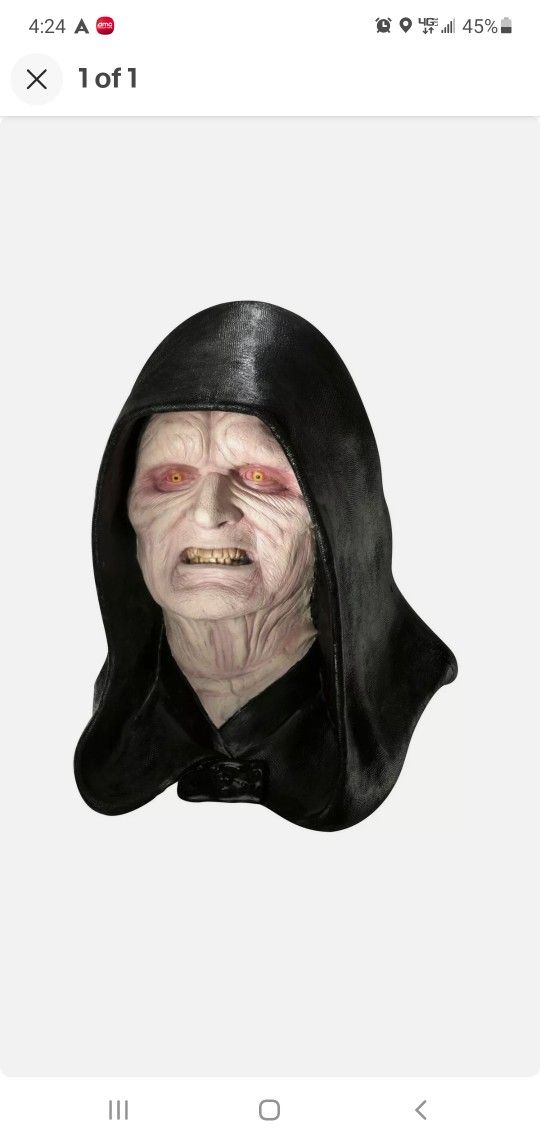 Limited Edition Star Wars Emporor Palpatine Mask Highly Detailed HTF