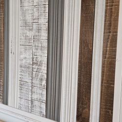 $55.00 - Farmhouse Wood Wall Art, Gorgeous!  Assorted Colored Woods/Multifunctional Wall Art Display Options - Large!  