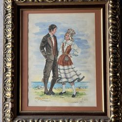 Framed Picture Of European Couple