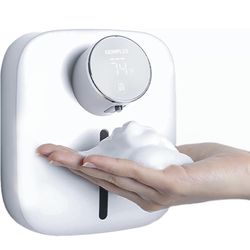 Automatic Soap Dispenser Touchless – Foaming Hand Soap Dispenser, Wall Mounted, Rechargeable, 6-Level Adjustable for Bathroom & Kitchen, 10.82oz/320ml