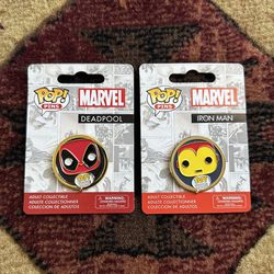 Deadpool and Iron Man Funko Pop Pins 