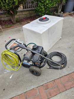 CAR WASH EQUIPMENT WATER TANK 100 GAL PRESSURE WASHER GASOLINE WITH HOSE AND GUN EhXTRA HOSE 100FT YOU CAN TRY IT BEFORE PURCHASE FOR ANY QUESTION TEX