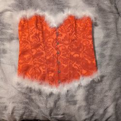 Red Santa Christmas Themed Corset 