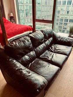 Espresso Brown Leather Sofa