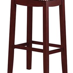 65 Angel Line Cambridge Bar stool, 29" Cherry with Dark Red Cushion