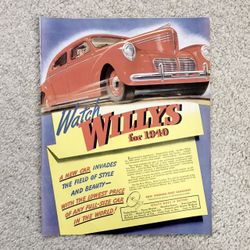Vintage 1940 NEW WILLYS CAR Original Magazine Ad Saturday Evening Post 9-23-39