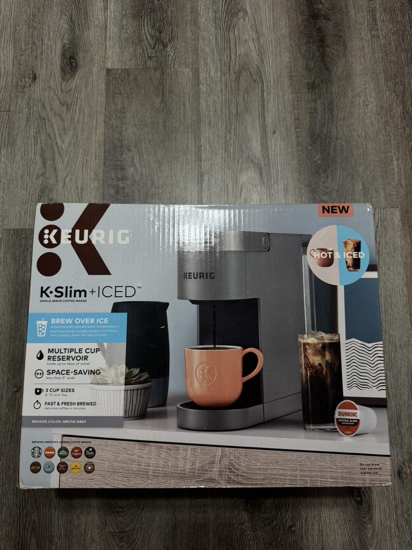 Keurig K-Slim + ICED Single Serve Coffee Maker Brews 8 to 12oz. Cups, Gray