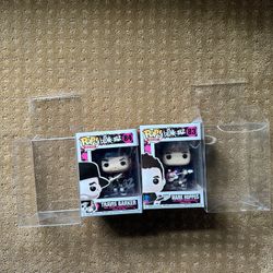 Mark Hoppus and Travis Barker from Blink-182 Funko Pops