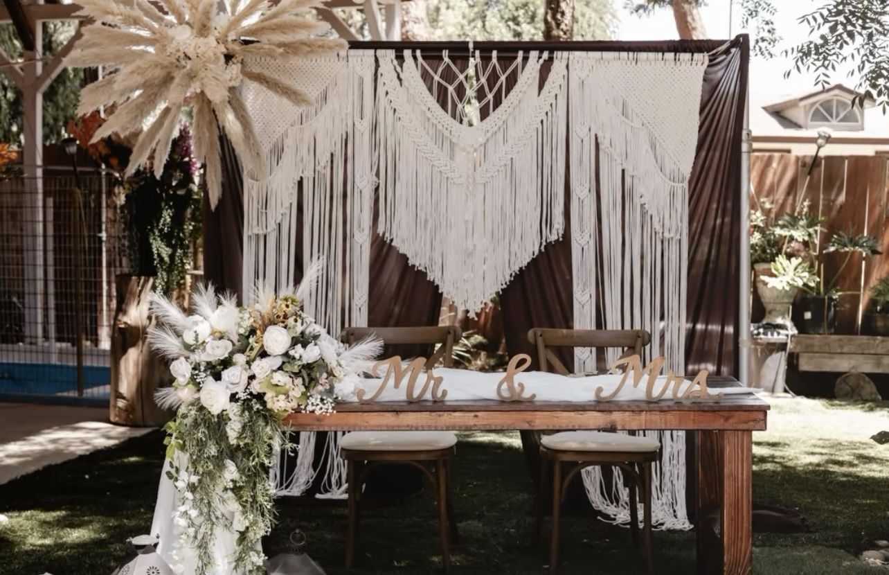 Macrame Wedding Backdrop Curtain