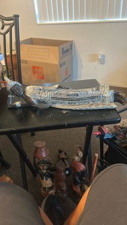 Reclining Buddha statue, 17 1/2 long