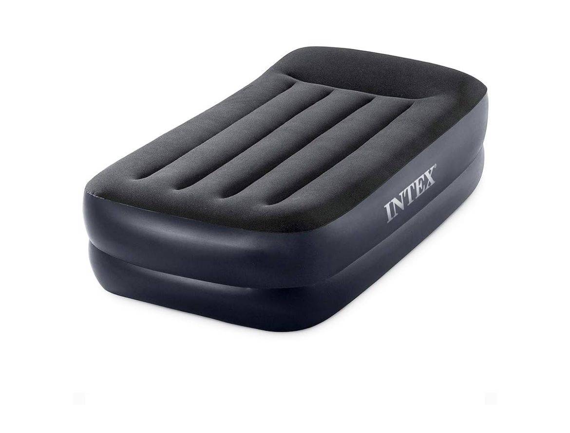 intex twin air mattress with built-in pump 18.5 inch