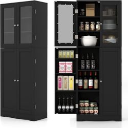 New Assembled Pantry Organizers and Storage, Freestanding Tall Storage Cabinet for Kitchen Bathroom Living Room