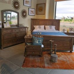 Ashley Brown Bedroom Set Queen or King Bed Dresser Nightstand Mirror Chest Options 