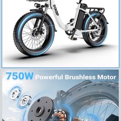 1300W Folding Electric Bike, 75 Miles PAS Range, 52V 13Ah Removable Battery, 20" Fat Tire & Front Suspension Electric Bicycles, 28MPH 7-Speed Commuter