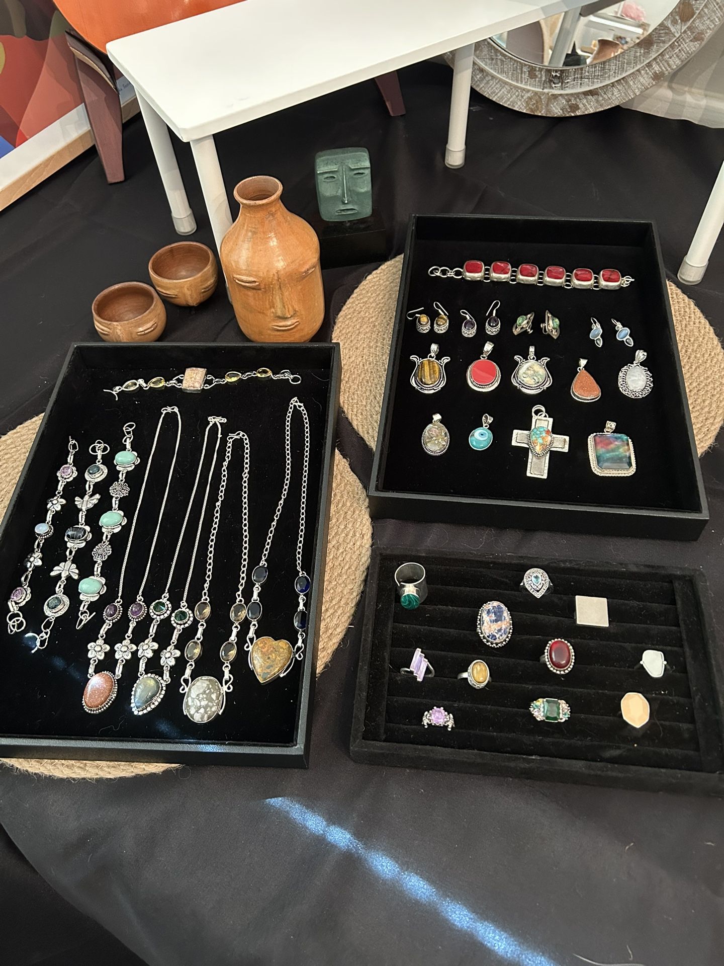 Silver Plated/Costume Necklaces, Bracelets, Earrings And Rings’ Lot