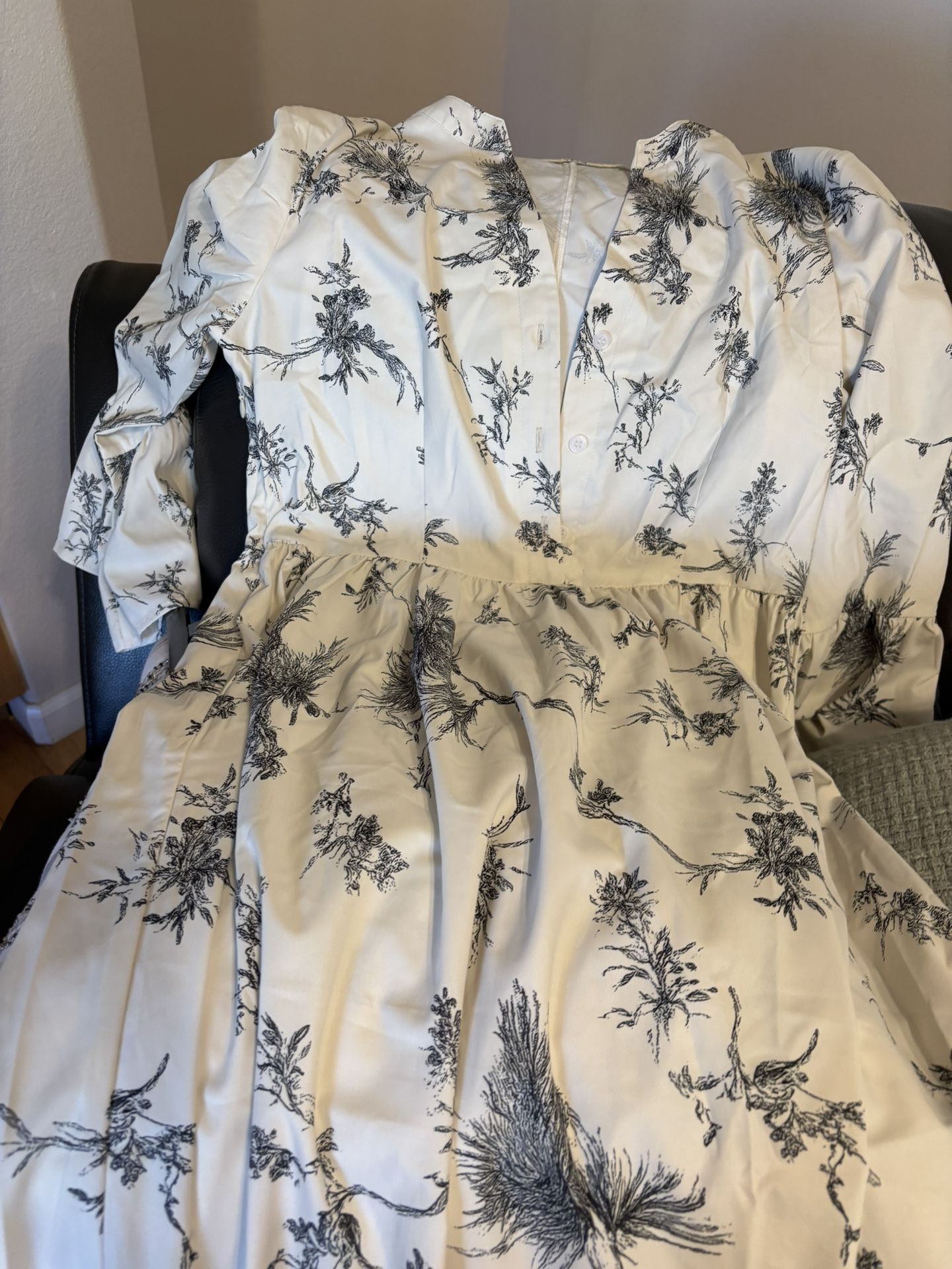 Beautiful White Printed Maxi Dress