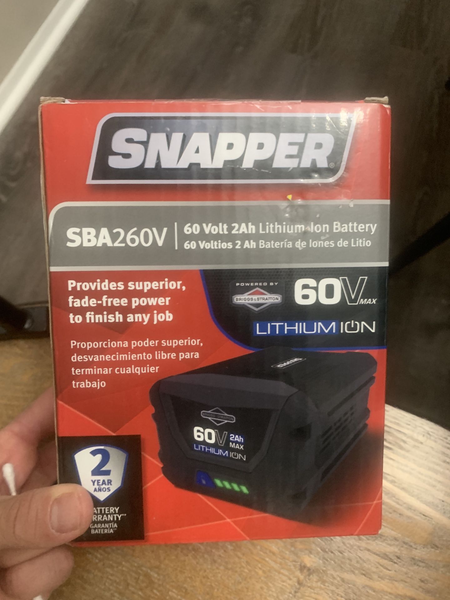 Snapper SBA260V 60 Volt 2Ah Lithium Ion Battery