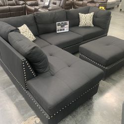 New 3pc Sectional With Matching Ottoman 