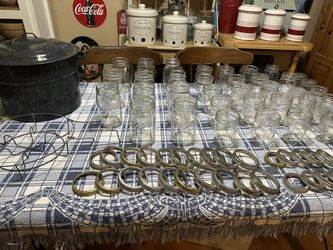 Large Canning Lot Waterbath Canner Jars & Rings