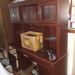 Brown Computer Desk Cabinet Drawers Size Bacon Heavy Okay