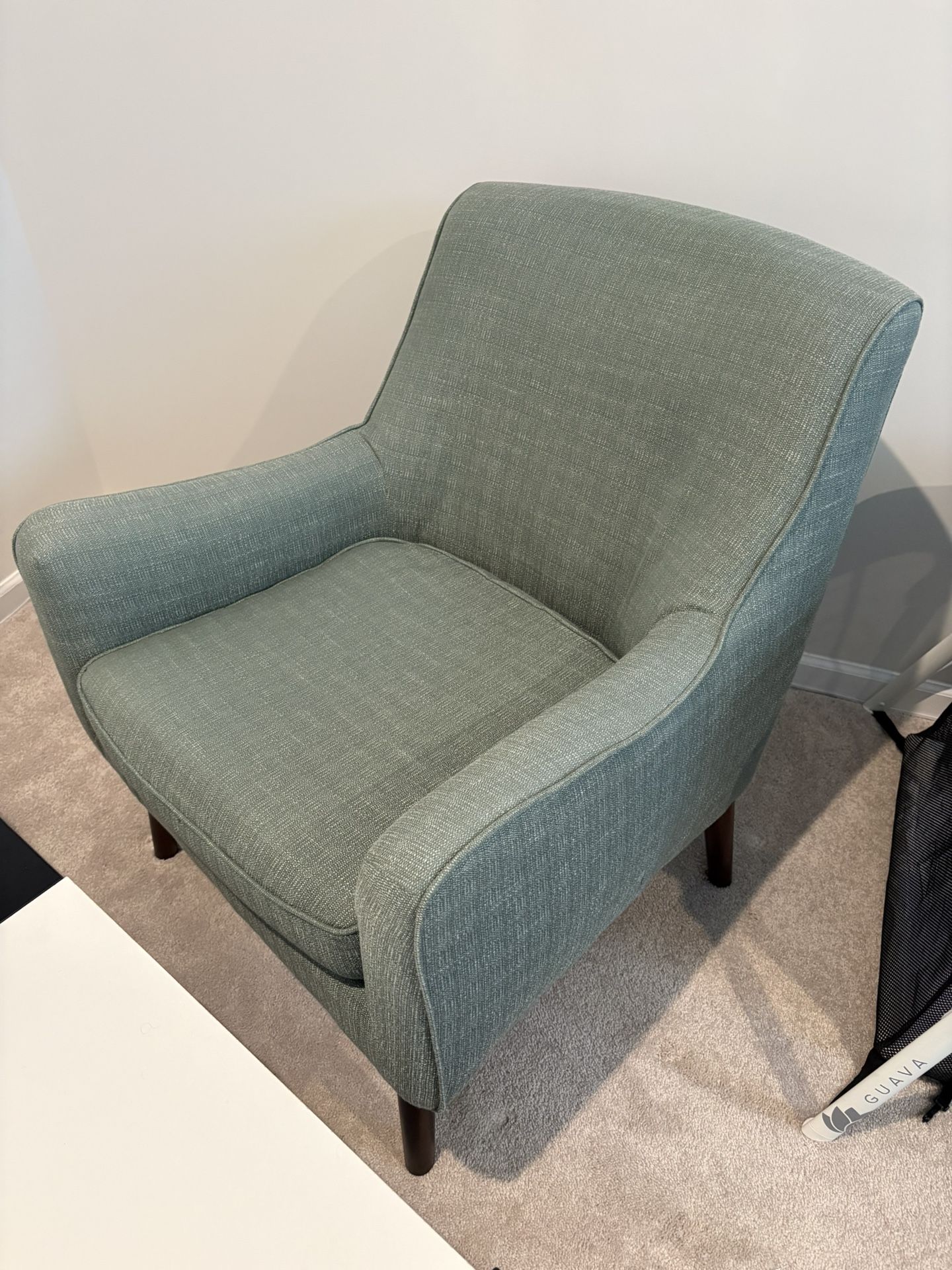 Seafoam Oxford Mid-Century Accent Chair