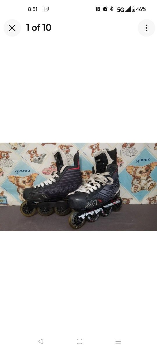 Tour Hockey Skates FB-225 Inline Roller Skates Nano Black Size 7
