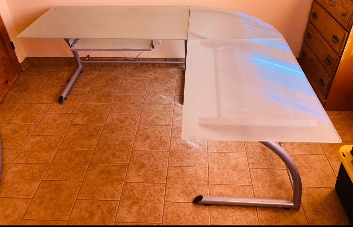 Corner Glass Desk