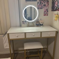 White And Gold Vanity
