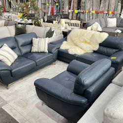 Cadence Top Grain Leather Collection, Blue