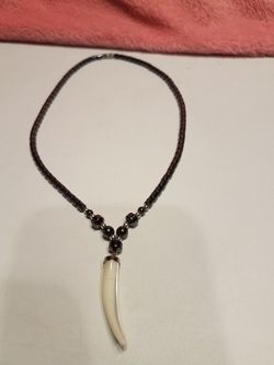 Hematite Bead tooth necklace.