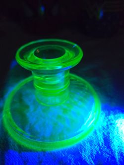 Vintage Uranium Glass Candlestick