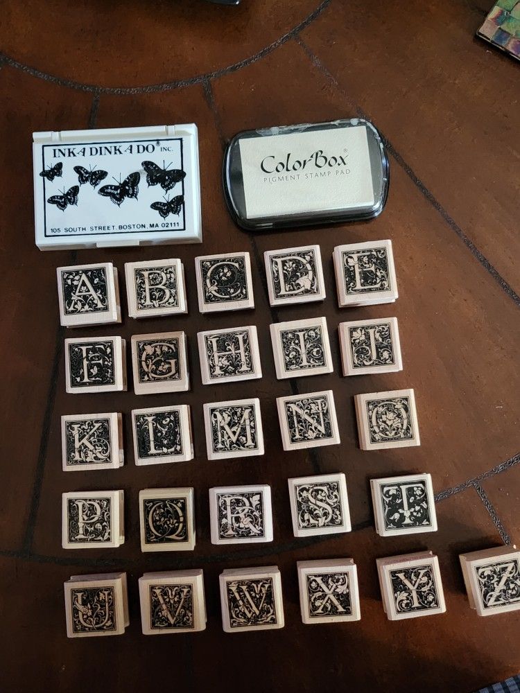 Gothic Alphabet Ink Stamps