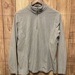 Eddie Bauer Large grey women’s quarter zip fleece sweatshirt top