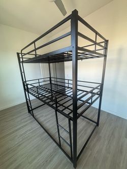 Black Metal Triple Bunk Bed Frame