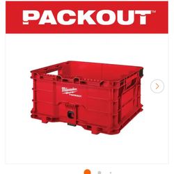  Milwaukee PACKOUT 18.6 in. Tool Storage Crate Bin with Carrying Handles and 50 lbs. Weight Capacity